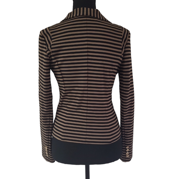 NWOT Naivee women's black & brown stripped with pockets blazer jacket top, XS - Picture 4 of 8